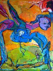 A tire d'ailes - Huile sur toile - 92 x 73 cm  (Galerie Claire Corcia, Paris)